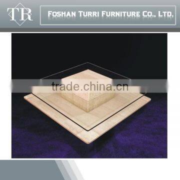 Luxury glass travertine coffee table,Living room furniture design tea table