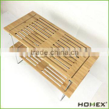 Bamboo stacking shelf rack /decorative corner shelf Homex-BSCI