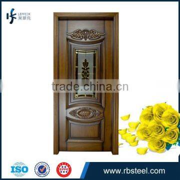 Durable new design China asia interior glass wood door