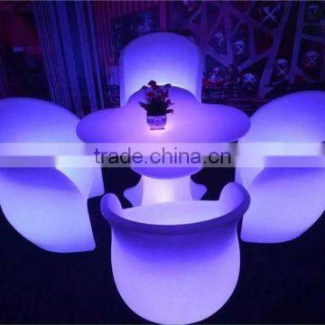 New Product High Quality PE Led Light Dinning Chair Sets / Bar Led Furniture Light up Leisure Chairs Sets photo-3