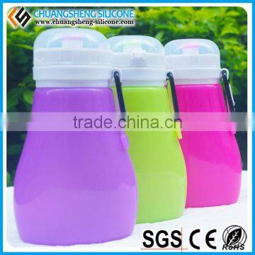 Folding pocket silicone bottle, sports water bottle