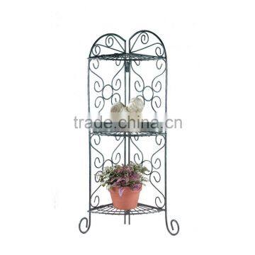 New design black color floating home decrative 3 tier metal flower pot stand