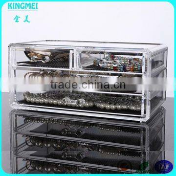Acrylic Clear Makeup Organiser Cosmetic Storage 4 Drawers Jewellery Box photo-3