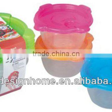 FUCHSIA, TURQUOISE, LIME GREEN, ORANGE 0.35L ROUND PP PLASTIC FOOD CONTAINER