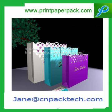 Customized Printing Paper Gift Bag Carrier Handbags Shopping Bag