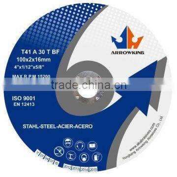 4'' 100x2x16mm T41 Flat Cutting Wheel for cutting stainless steel