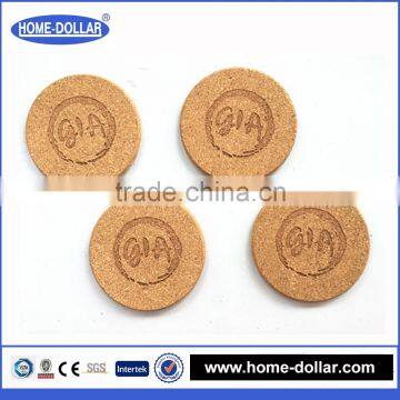 High Quality and Practical 9.5cm natural color glass protection cork pads