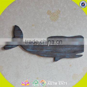 2017 New Design Home Decoration Wooden Wall Decor Top Fashion Whale Shape Wooden Wall Decor W09D017 photo-2