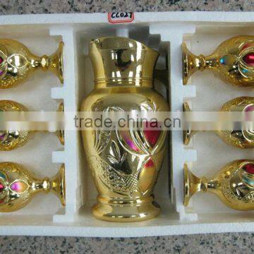 JK018 7pcs Glass Drinking Set With Deco photo-1