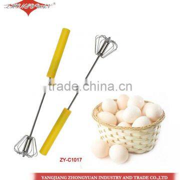 Wholesale 14-inch Stainless steel rotary egg beater food grade whisk with hand push