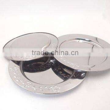 China Supply 32/36/40cm Stainless Steel Charger Plate for Wedding photo-5