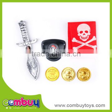 Cheap plastic pretend play toy plastic pirate gold coins