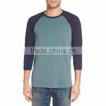 3/4 Sleeve Raglan T-Shirt for Men's High Quality Blank Printed T-shirts Wholesale Custom Manufacturer