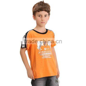 China supplier wholesale orange o-neck printed custom-made boys T-shirt