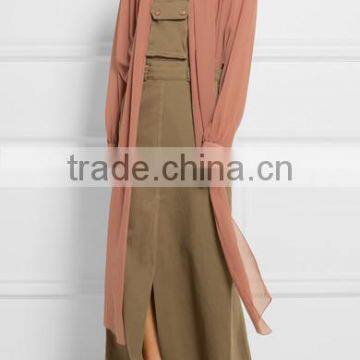 Army-green Stretch-cotton Faille Maxi Dress Snap-Fastening Shoulder Straps Names Of 15 Years Girl Without Dresses 2016 HSD5698 photo-4