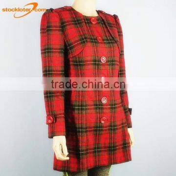 Stock Womens Tweed Blazer Wool Jacket Woollen Coat Six Color Patterns