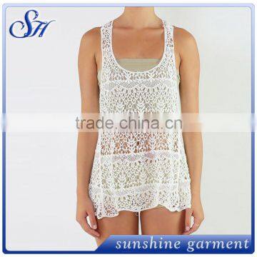 Chemical lace tank top colorful lace top