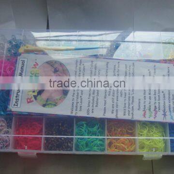 Rainbow Color Silicone Band Loom Kits/ DIY Rainbow Rubber Band Bracelet /colorful Latex Free Loom Bands photo-6