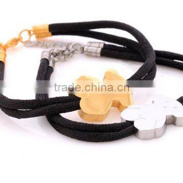 Make Your Own Logo Stainless Steel Tag Adjustable Cord Bracelets Hand Woven Wax Cord Logo Tag Bracelets Premium Gifts 2017 photo-6