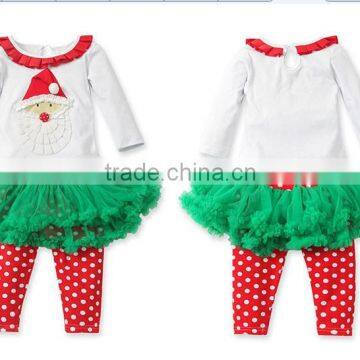 new 2015 girls christmas clothing kids santa claus outfits children christmas days clothes