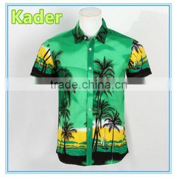 Custom sublimation printed mens hawaiian shirts