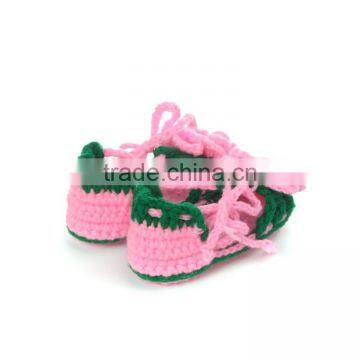 Summer Fashion Flower Hand Made Crochet Baby Toddler Shoes photo-3