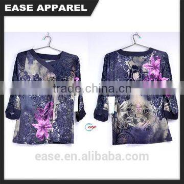 fashion lady printing blouse