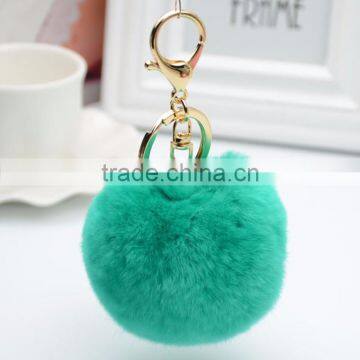 Myfur Christmas Decorations Rex Rabbit Fur Ball Car Keychain Pom Pom Pendant