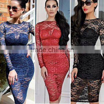 Walson 2017 European Style Lace Sexy Night Dress Picture Club Tight Party Dresses for Women photo-3