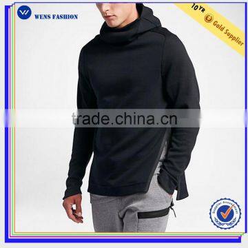 Custom raglan sleeves sportswear fleece zipper mens gym pullover hoodie
