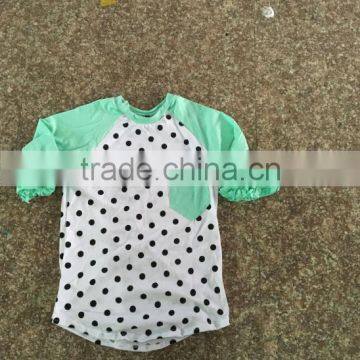 Pernickety Boutique Reglan Short Sleeve Shirt Ruffle Baby Girl Clothes Cotton 0-14T t Shirt With Pocket Children Girl Shirt photo-2