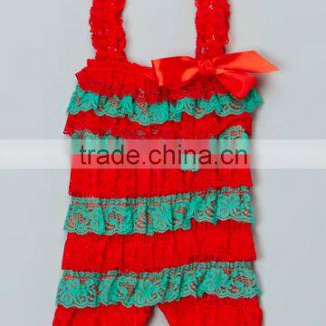 2016 Red Lace Baby Girls Romper Ruffle Kids Children Wear Z-SP80804-5