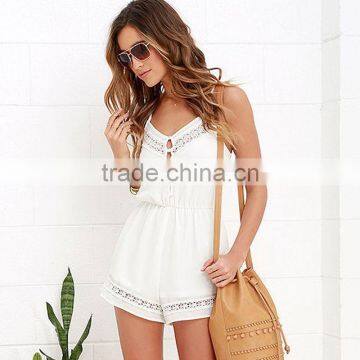 Wholesale Custom Fashion Chiffon Jumpsuits Black Woman Romper photo-2