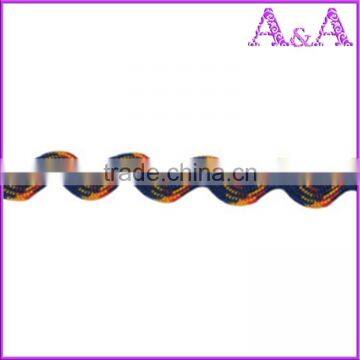 Low price 100% polyester yellow Ric Rac ribbon/Zig Zag ribbon