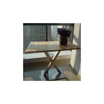 Burlywood Wooden Rectangular Dining Table