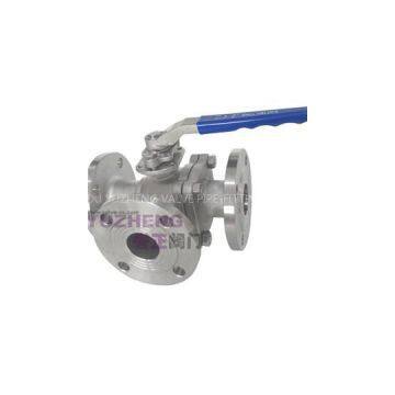 Stainless Steel 3Way Flanged Ball Valve With Handle