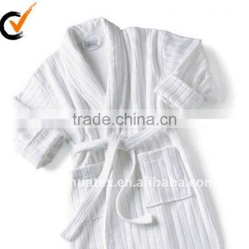 cotton velvet stripe bathrobe