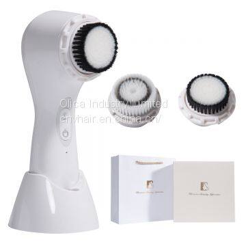 White CNV PRO Electric Face Brush Facial Brush Waterproof Sonic Cleansing System Portable Face Exfoliator Rechargeable