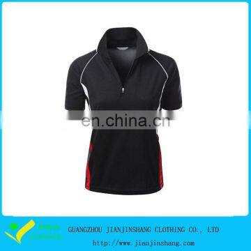 Classical Designed Polyester Stretch Knit Material Zip Pipped Golf Shirts