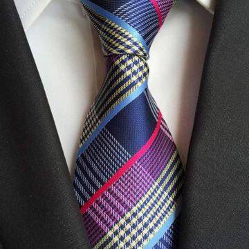 Classic Strips Yellow Polyester Woven Necktie Summer Plain