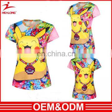 Custom Design 100% Polyester T Shirt Digital Printing 3d Pattern Animal Tee Shirt Sublimation For Women