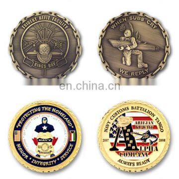 Cheap Custom Promotion Antique Golden Silver Souvenir Replica Stamping Military Metal Coin Manufacturer