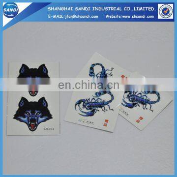 Promotional custom body temporary tattoo sticker