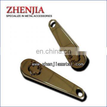 Die Casting Zinc Alloy Metal Cut Through Logo Puller for Handbag Zipper