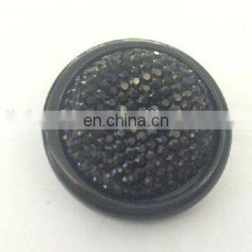 Fashion Black Color Shank Polyester Resin Button Has Black Diamond In 44L,48L,56L , For Women's Clothes/Garment