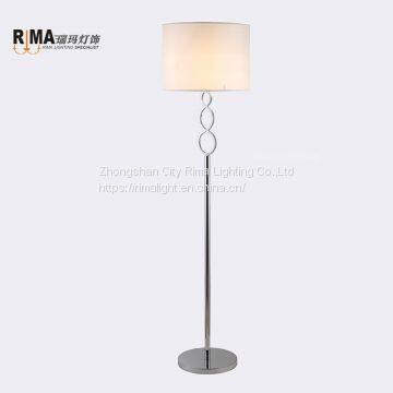 Fancy decorative fabric classic chrome steel stainless hotel Floor Lamp modern For living room