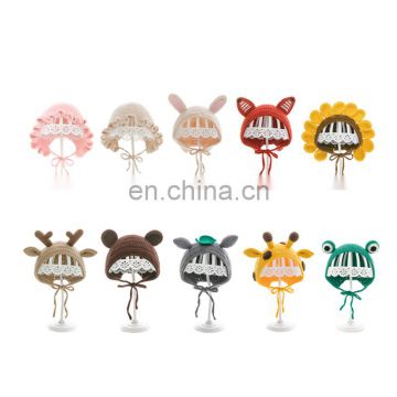 Yarncrafts Cartoon animal Model knit Hats Autumn Winter Handmade Crochet for Toddler baby Kids