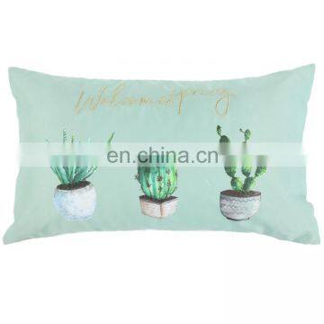 Low Profile Fashion Polyester Liner Cactus Printed Embroidered Decor Home Indoor Cushion Pillow photo-2