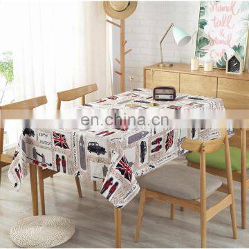 Cotton Table Cloth Wholesale Printed Tablecloth of British Style Hotel Waterproof Table Cloth photo-3