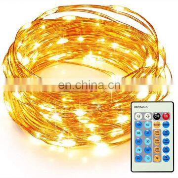 10 100 LED Light Decoration With 24 Keys Remote Control Copper String Led for Wedding Party photo-3